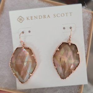 Kendra Scott gold earrings amber stone